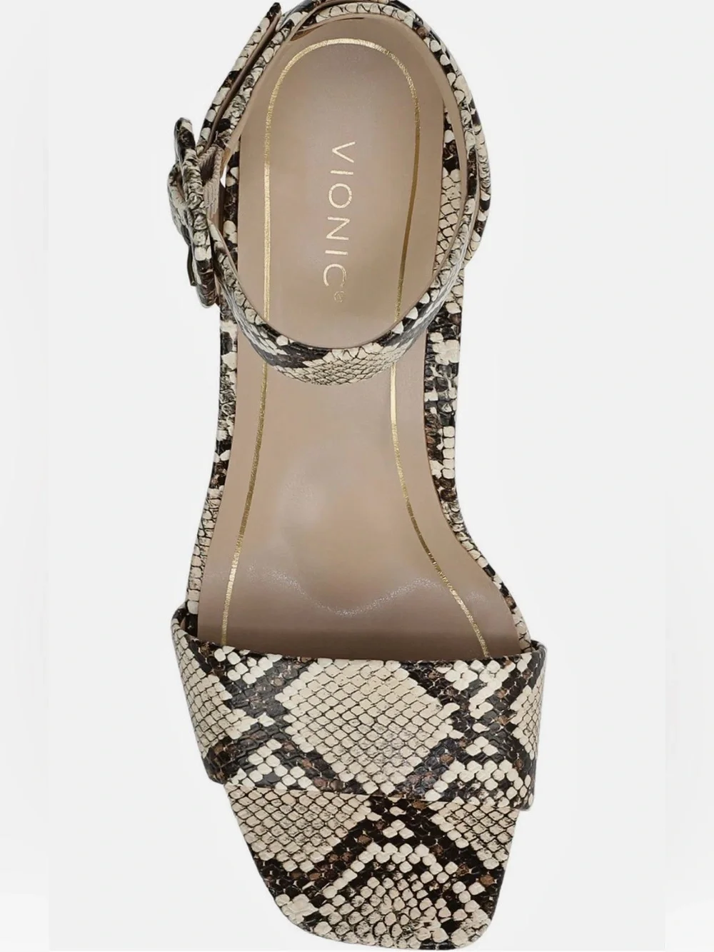 NEW in box - Vionic Snake-Print Block Heel Sandal with arch support